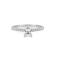 Heritage - Radiant Cut Diamond Engagement Ring with Eternity Set Band 14k White Gold